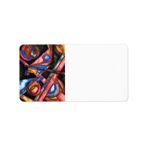 Astral Travel-Hand Painted Abstract Geometric Art Label