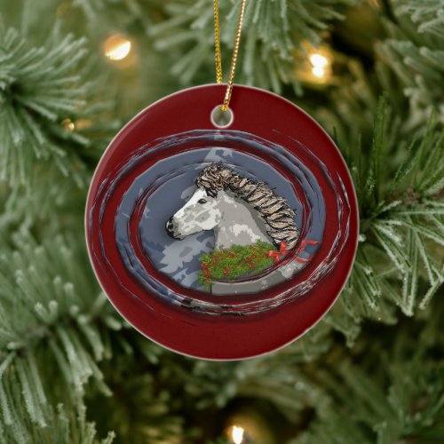 Astrid Icelandic Mare for the Holidays Ceramic Ornament