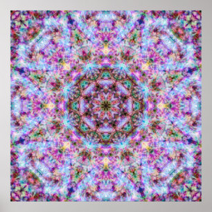 Astrid - Pastel Pink & Purple Psychedelic Mandala  Poster