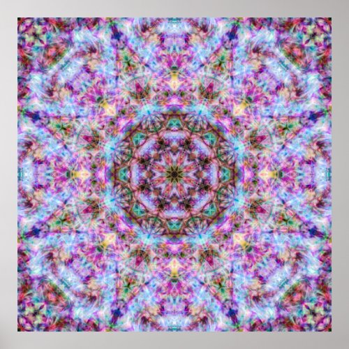Astrid _ Pastel Pink  Purple Psychedelic Mandala  Poster
