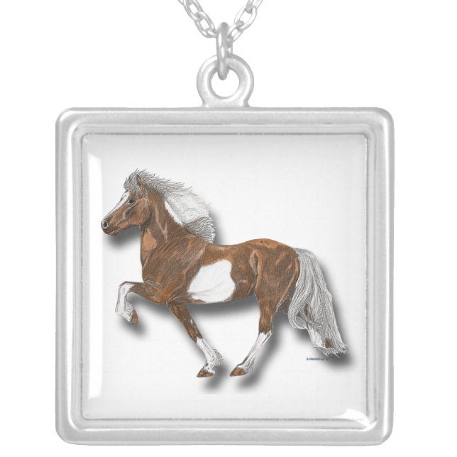 Astrid Pinto Icelandic Horse Silver Plated Necklace (Front)