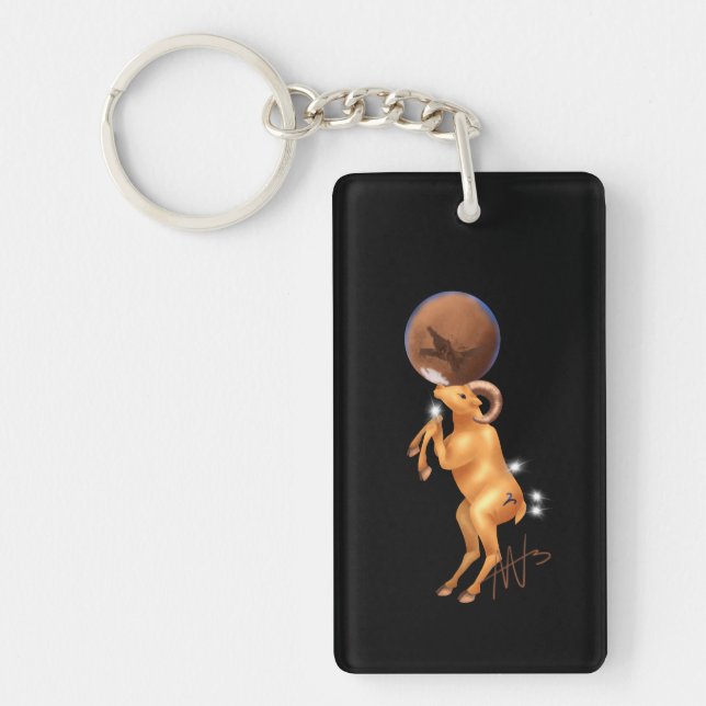 Astro Aries Mars Zodiac Keychain (Front)