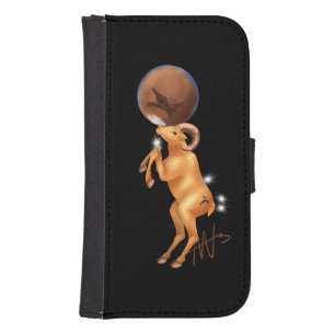 Astro Aries Mars Zodiac Galaxy S4 Wallet Case