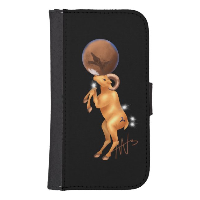 Astro Aries Mars Zodiac Samsung Galaxy Wallet Case (Front)
