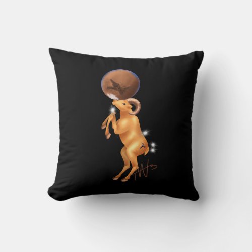 Astro Aries Mars Zodiac Throw Pillow