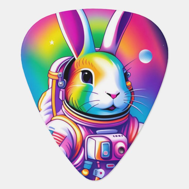 Astro-Bunny Guitar Pick (Front)