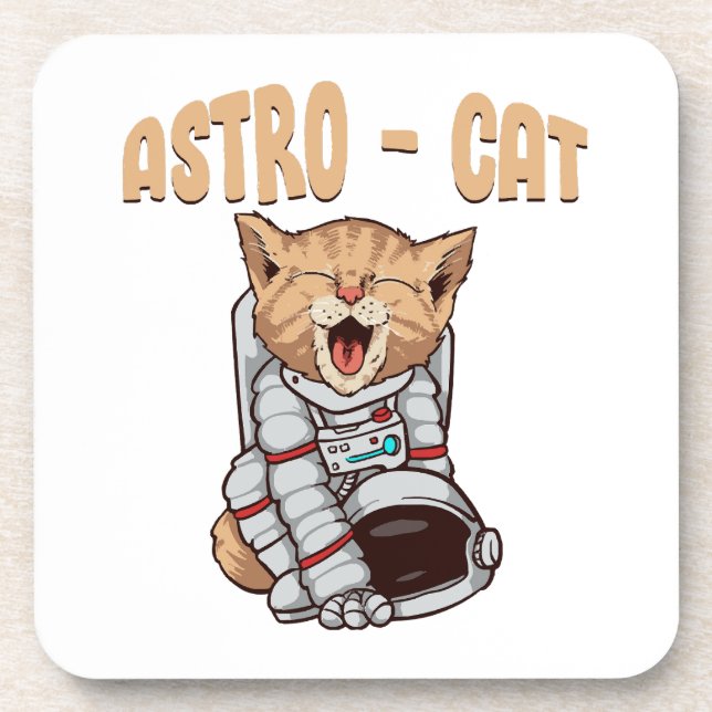 Astro Cat Beverage Coaster (Front)
