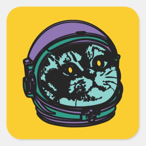 Astro Cat Breathing Intensifies Square Sticker