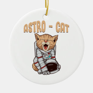Astro Cat Ceramic Ornament
