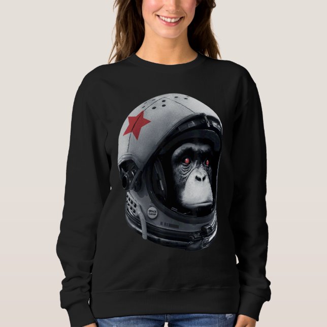 Astro Chimp Astronaut Space Galaxy Helmet Monkey C Sweatshirt (Front)