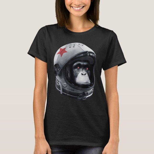 Astro Chimp Astronaut Space Galaxy Helmet Monkey C T-Shirt (Front)