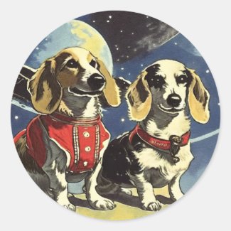 Astro Dachshund Stickers