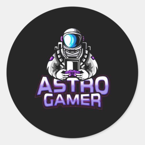 Astro Gamer Gaming Astronaut Esports Classic Round Sticker
