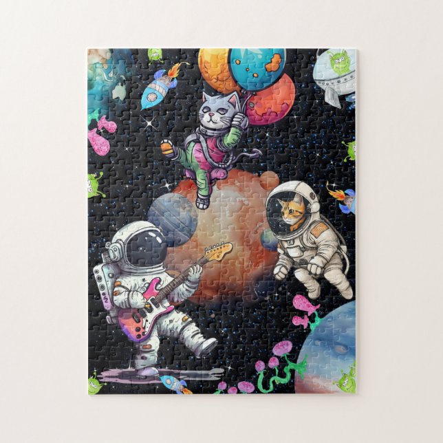 Astro-meow Singing In The Universe Puzzle (Vertical)