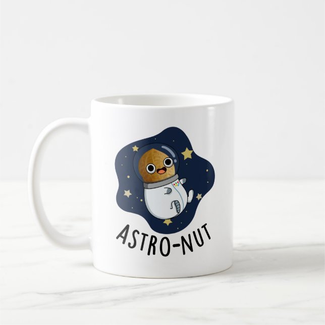 Astro-nut Funny Nut Astronaut Pun  Coffee Mug (Left)