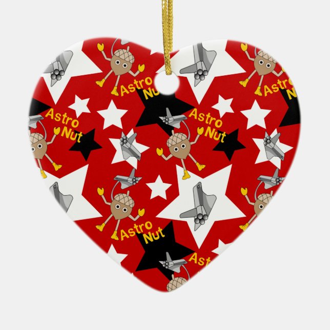 Astro Nut Stars Ceramic Ornament (Front)