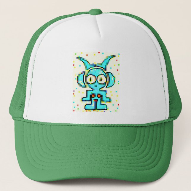 astro pixel 2 trucker hat (Front)