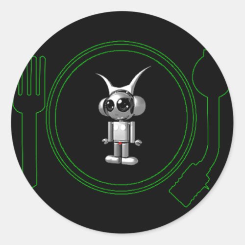 astro plate 3d classic round sticker