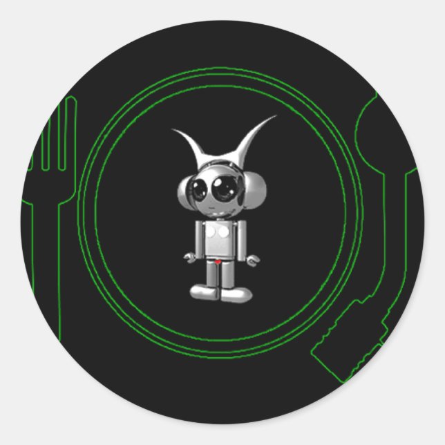 astro plate 3d classic round sticker (Front)