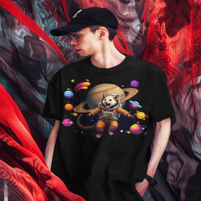 Astro-Possum: The Adorable Opossum Astronaut Explo T-Shirt (Opossum in Space, Astronaut Opossum, Cosmic Adventures, Alien Worlds, Extraterrestrial Friends, new)