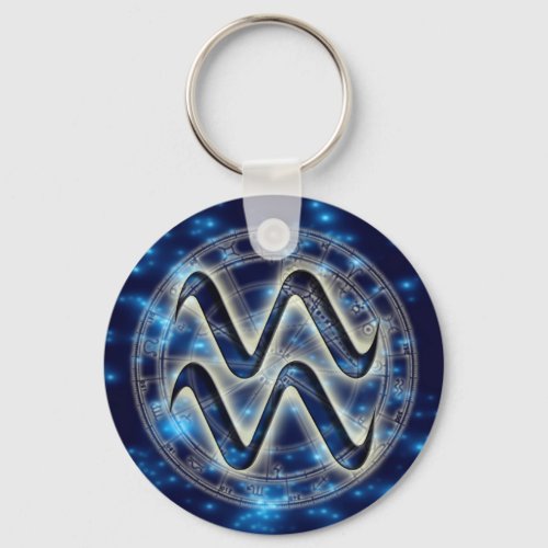 Astro Symbol Aquarius Keychain