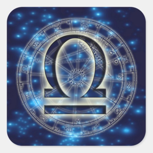 Astro Symbol Libra Square Stickers