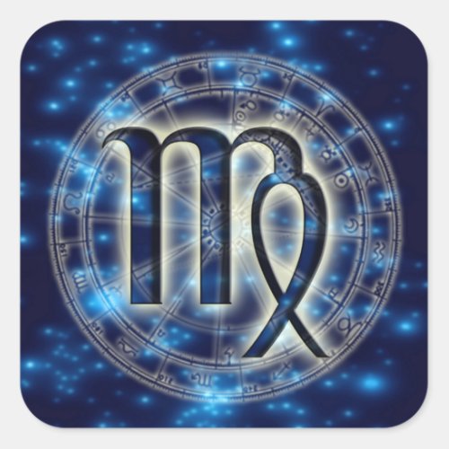 Astro Symbol Virgo Square Stickers