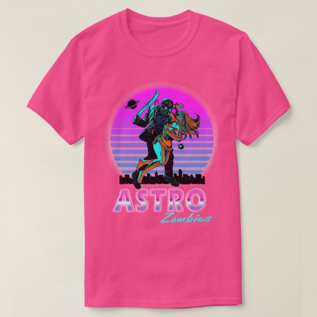 Astro Zombies Vapor Wave Transparent Background T-Shirt (Design Front)