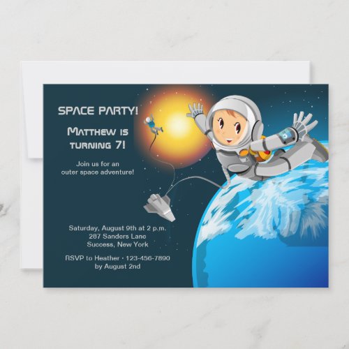 Astroboy Space Party Invitation