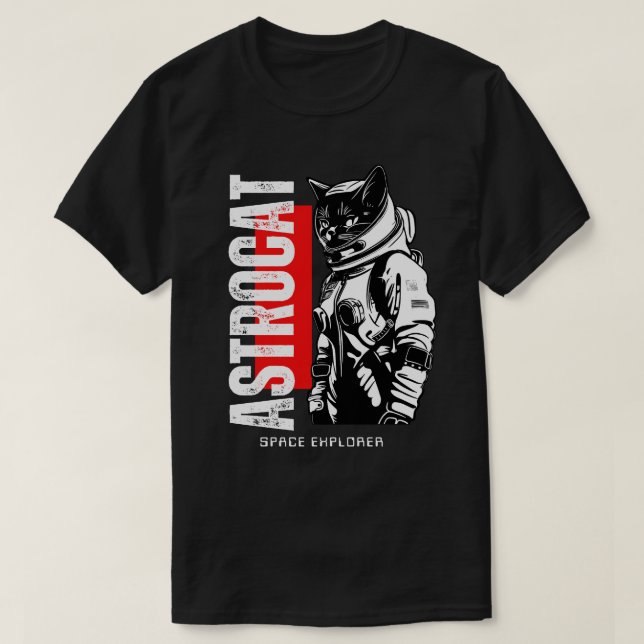 ASTROCAT Space Explorer Cat Astronaut T-Shirt (Design Front)