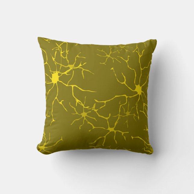 Astrocytes Pattern Glial Brain Cells Throw Pillow (Front)