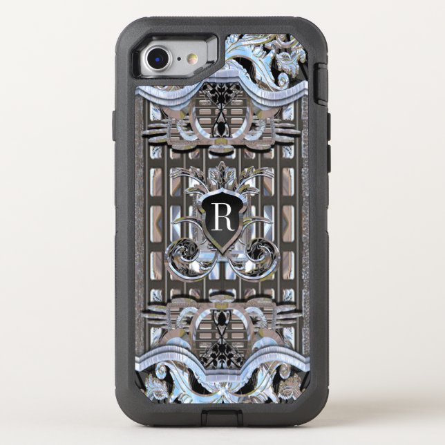 Astrofee Art Deco Girly Protection Monogram Otterbox iPhone Case (Back)