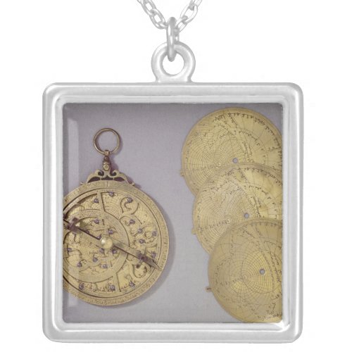 Astrolabe 1216 silver plated necklace