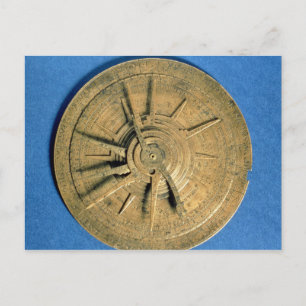 Astrolabe for calculating horoscopes, European Postcard