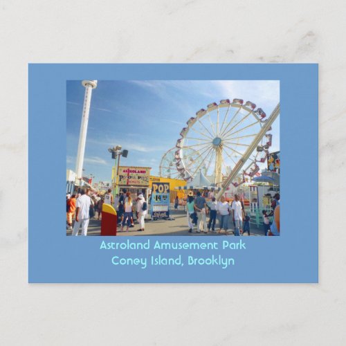 Astroland Amusement Park Coney Is NY postcard