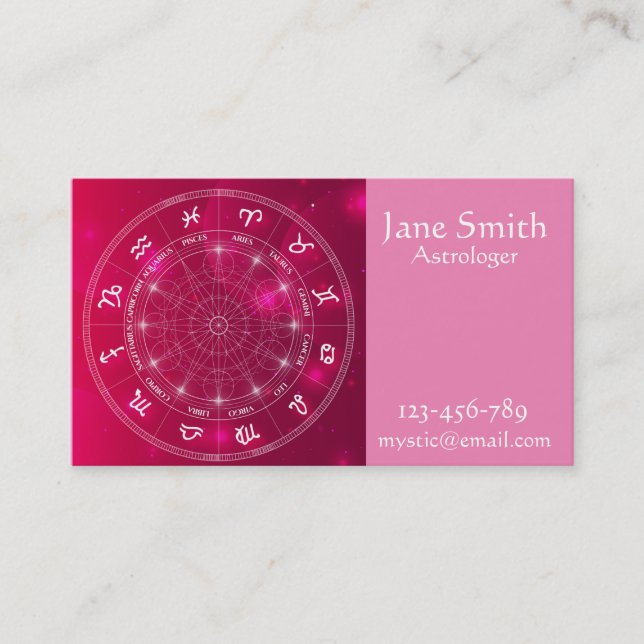 Astrologer Astrology business services pink Card (Front)
