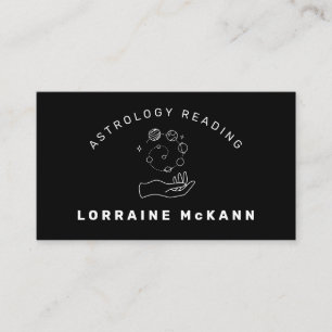 ASTROLOGER Astrology Reading Minimalist Black Business Card
