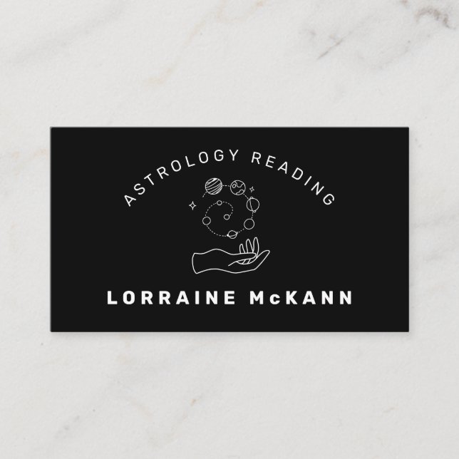 ASTROLOGER Astrology Reading Minimalist Black  Business Card (Front)