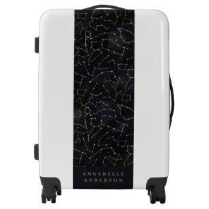 Astrological celestial star constellation gold luggage
