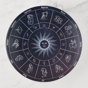 Astrological circle pocket trinket tray