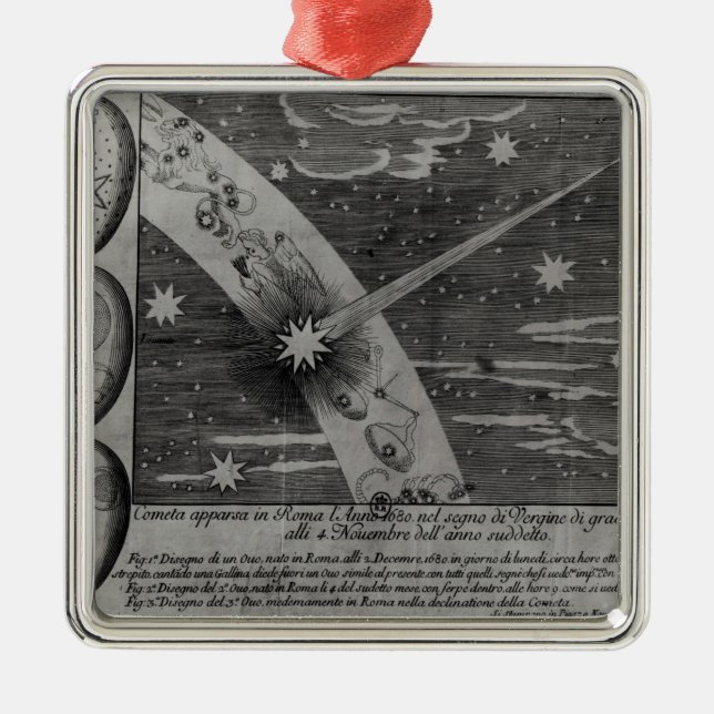 Astrological diagram of the comet metal ornament (Front)