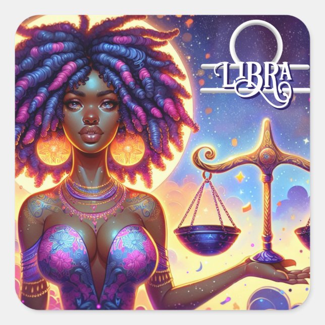 Astrological Horoscope Sign Libra Zodiac   Square Sticker (Front)