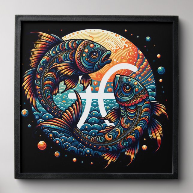 Astrological Horoscope Sign Pisces Zodiac   Peel And Stick Photo Tile (Front Set)
