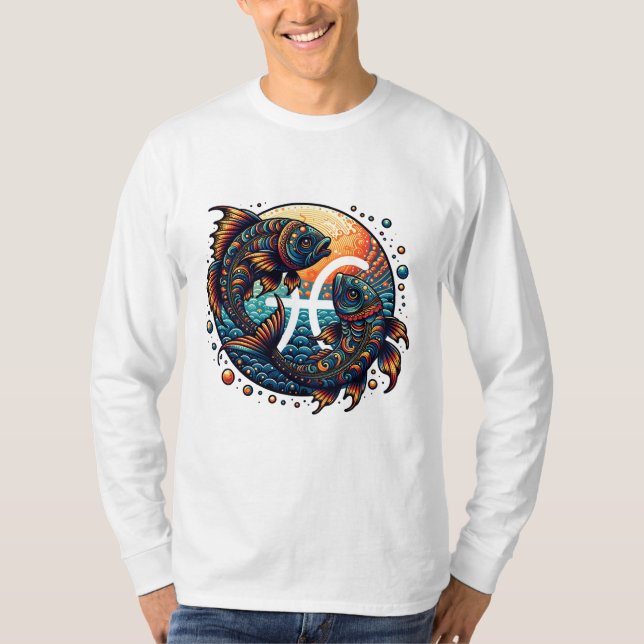 Astrological Horoscope Sign Pisces Zodiac   T-Shirt (Front)