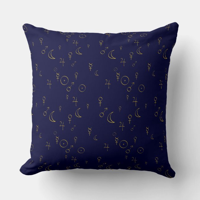 Astrological Planetary Pattern Throw Pillow (Front)