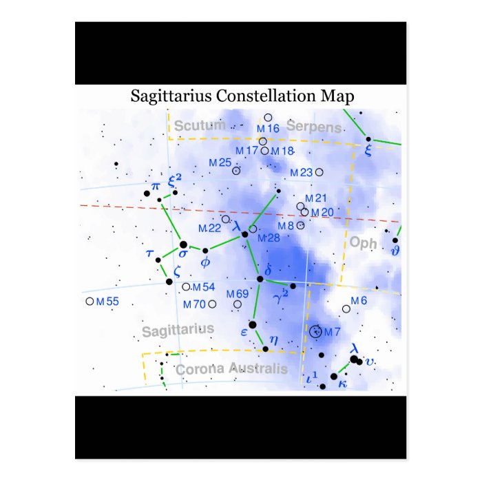 Astrological Sagittarius Zodiac Constellation Map Postcard