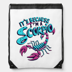 Astrological Scorpio Vibes Vintage Zodiac Sign Drawstring Bag