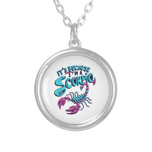 Astrological Scorpio Vibes Vintage Zodiac Sign Silver Plated Necklace
