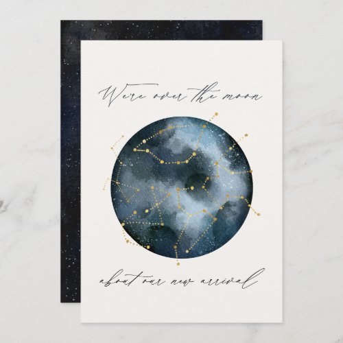 Astrological script watercolor moon star celestial