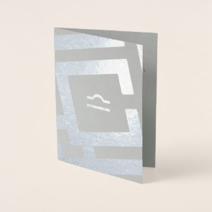 Astrological Sign Libra Silver Decor Custom Text Foil Card